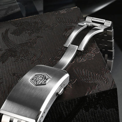 San Martin Watch Bracelet High Quality 7 Links 316L Solid Stainless Steel Watch Parts 20mm Brushed Clasp For SN0044-G