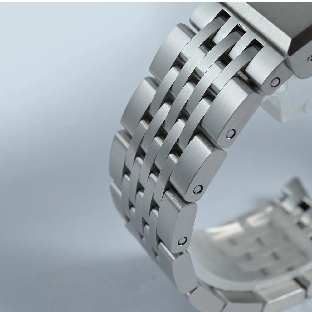 San Martin Watch Bracelet High Quality 7 Links 316L Solid Stainless Steel Watch Parts 20mm Brushed Clasp For SN0044-G