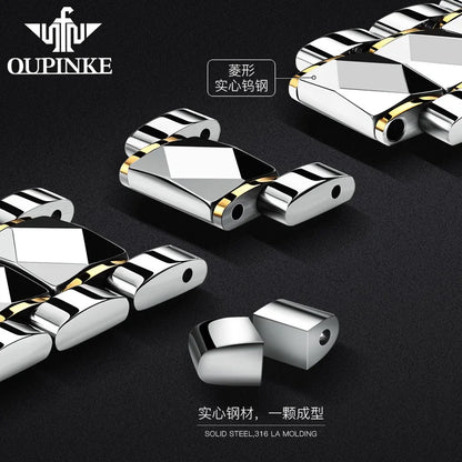 OUPINKE Watch Band Premium Solid Stainless Tungsten Steel Watch Bracelet Straps Wristband 20mm 22mm 24mm