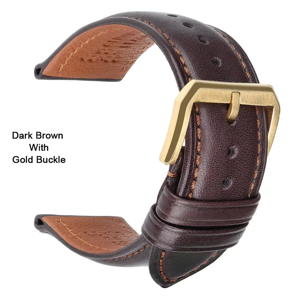 MAIKES luxury Genuine Leather Watch Strap 20mm 22mm Watch Accessories Bands For MIDO TISSOT SEIKO Watch Bracelet