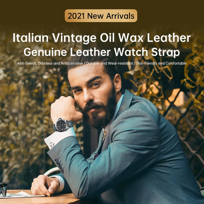 Watch Accessories Watch Bands 20mm 22mm 24mm Cow Leahter Watch Strap Butterfly Buckle Clasp Watchband Watch Bracelet Belt