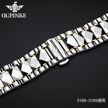 OUPINKE Watch Band Premium Solid Stainless Tungsten Steel Watch Bracelet Straps Wristband 20mm 22mm 24mm