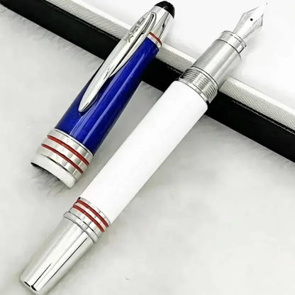 Hot John Kennedy JFK Carbon Fiber MB Gifts Fountain Pens Rollerball Ballpoint Pen Dark Blue Writing Stationery Gifts Fountain