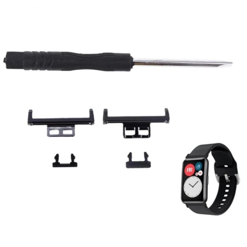 2PC Horloĝrimenaj Konektilaj Adaptiloj Anstataŭigaj Metalaj Konektilaj Ligiloj Por Huawei Watch Fit Braceleto Akcesoraĵo