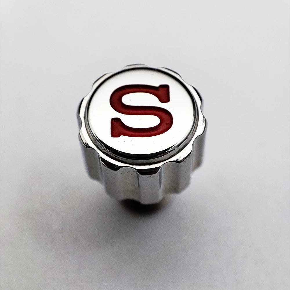 Akcesora tenilo de krono de neoksidebla ŝtalo por horloĝo 7S26/NH35/NH36/NH35a/NH36a/NE15/4R35/4R36/6R15-movado por horloĝo SKX007/SKX009