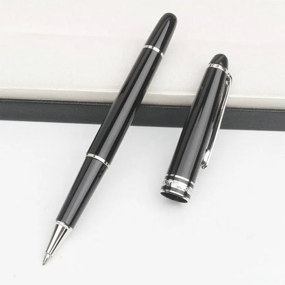 Monte Meisterstuck Collection Black Resin Ballpoint MB Rollerball Pens Platinum Coated Inlay Series Number 163 Pen