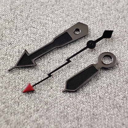 Modifita horloĝa akcesoraĵo NH35 Montriloj nigra horloĝa pinglo malforta verda brilo fulmo sekundmontrilo taŭga por NH35/NH36/4R/7S movado