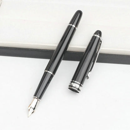 Monte Meisterstuck Collection Black Resin Ballpoint MB Rollerball Pens Platinum Coated Inlay Series Number 163 Pen