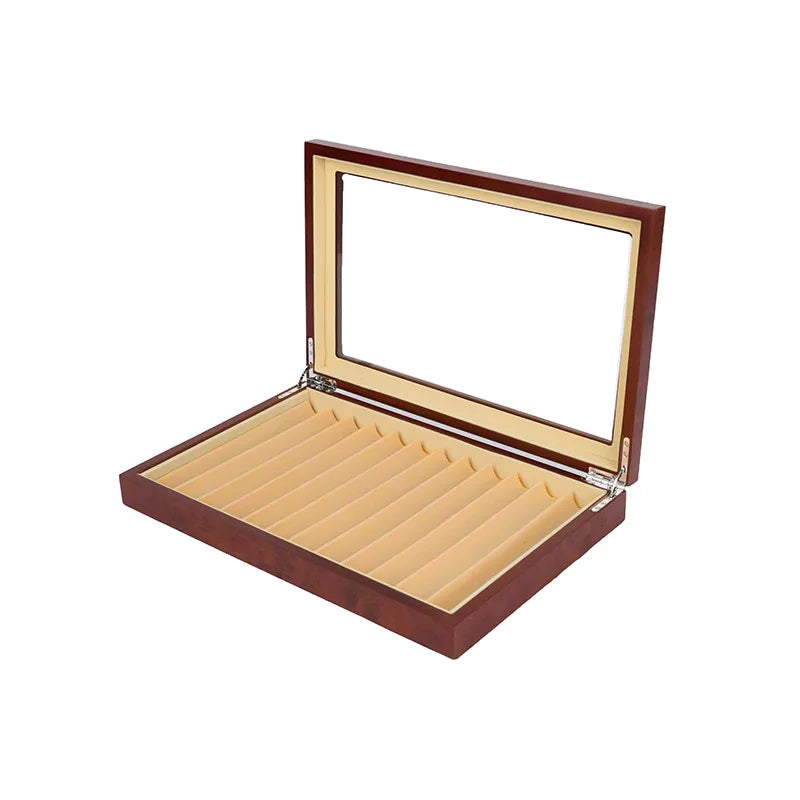 Lacquer Wooden Pen Display Storage Case 12/23/34/78 Pens Capacity Fountain Pen Collector Organizer Box with Transparent Window