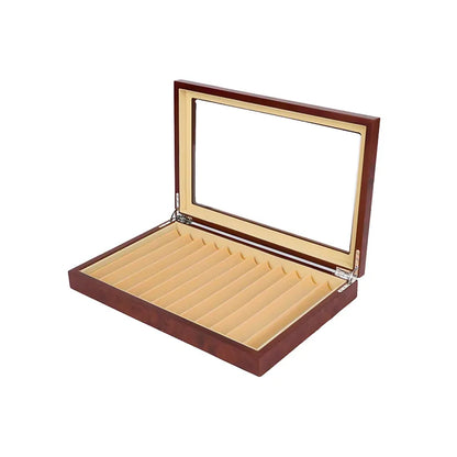 Lacquer Wooden Pen Display Storage Case 12/23/34/78 Pens Capacity Fountain Pen Collector Organizer Box with Transparent Window