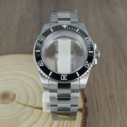 40mm NH35 Watch Case bands Sapphire for Seiko NH35 NH36 8215 2824 PT5000 Oyster Bracelet Sliding Lock Watch Bracelet Repair Part