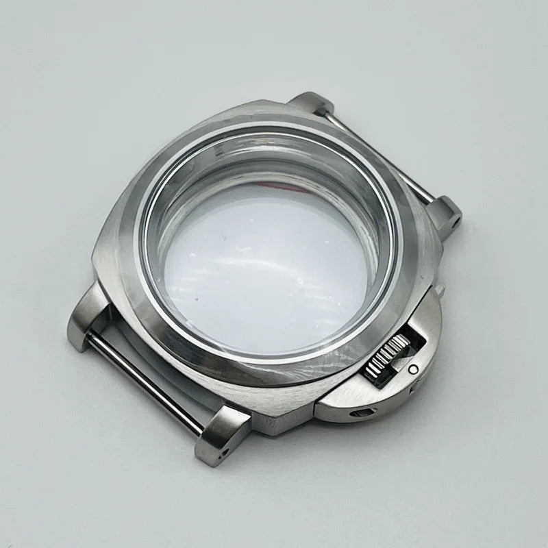 Horloĝa akcesoraĵo 40MM rustorezista ŝtala kazo kun protekta tenilo, taŭga por NH35/36/4R/7S mekanismoj