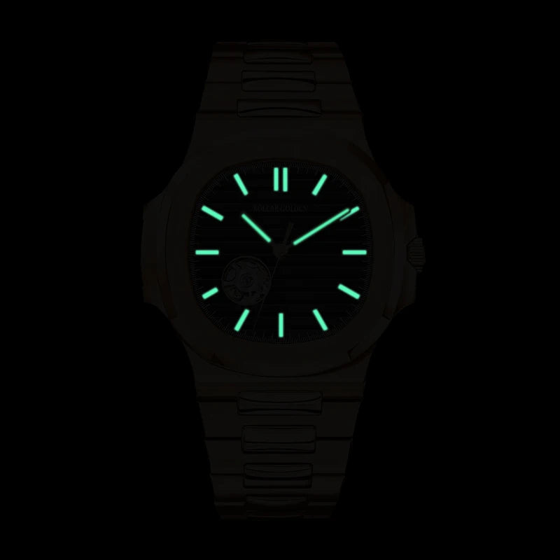 Automatic Mechanical Watch for Men Luxury Wristwatch Stainless Steel Waterproof Luminous Hands Clock for Business Gift