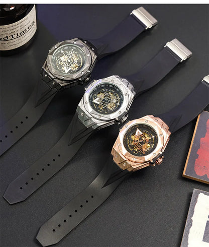 !!New Men's Automatic Mechanical Watch with Luminous Function Customized Trendy Branded Wristwatch254