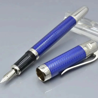 Hot John Kennedy JFK Carbon Fiber MB Gifts Fountain Pens Rollerball Ballpoint Pen Dark Blue Writing Stationery Gifts Fountain