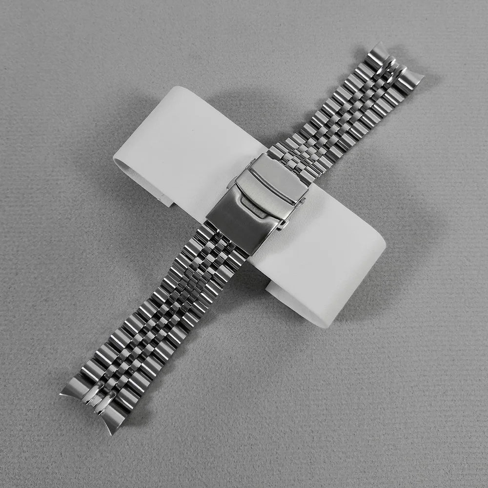 22mm Super Suitable for Seiko Nh35 Skx007 Jubilee Brushed 316L Solid Stainless Steel Curved End Skx 007 Watch Bracelet