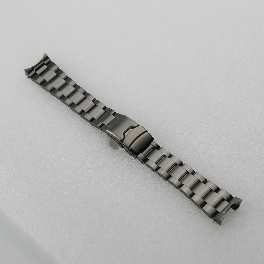 316L Stainless Steel Solid Band With Buckle Coved Solid 3 Link 22mm Fit SKX007 Watch Bracelet