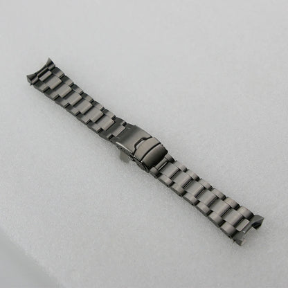 316L Stainless Steel Solid Band With Buckle Coved Solid 3 Link 22mm Fit SKX007 Watch Bracelet