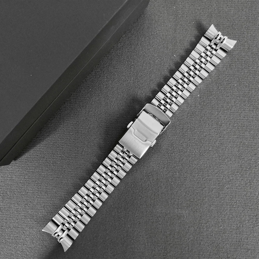 22mm Super Suitable for Seiko Nh35 Skx007 Jubilee Brushed 316L Solid Stainless Steel Curved End Skx 007 Watch Bracelet