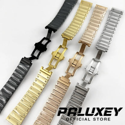 High Quality 21MM Watch Accessories Fit For Santos Modification Parts Solid Stainless Steel Watch Bracelet NH34 NH35 NH36 Parts