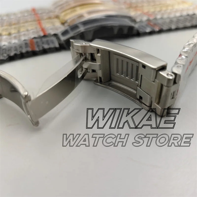 20mm New Curved End Link Watch Band Sterile Solid Stainless Steel twotone Men's Watch Bracelet Glide Clasp Fit 36mm40mm41mm Case