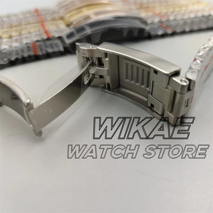 20mm New Curved End Link Watch Band Sterile Solid Stainless Steel twotone Men's Watch Bracelet Glide Clasp Fit 36mm40mm41mm Case