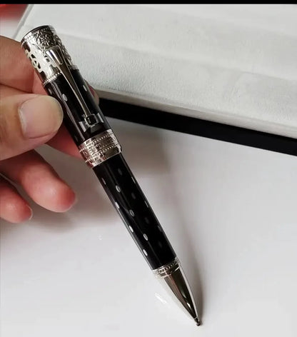 Hot John Kennedy JFK Carbon Fiber MB Gifts Fountain Pens Rollerball Ballpoint Pen Dark Blue Writing Stationery Gifts Fountain