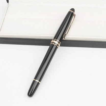 Monte Meisterstuck Collection Black Resin Ballpoint MB Rollerball Pens Platinum Coated Inlay Series Number 163 Pen