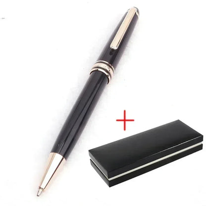 Monte Meisterstuck Collection Black Resin Ballpoint MB Rollerball Pens Platinum Coated Inlay Series Number 163 Pen