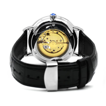 2025 Plena Aŭtomata Mekanika Horloĝo por Kosmoesplorado Kavigita Luma Personeca Zono Komerca 3Bar Vira Brakhorloĝo