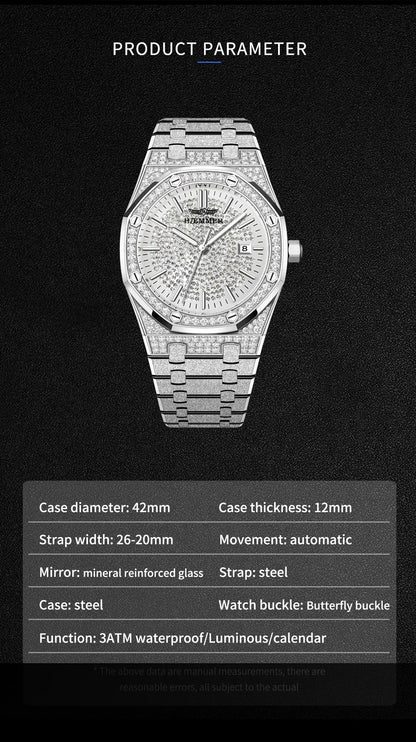 HAEMMER 2025 New Top Brand Man Quartz Watch Luxury Luminous Chronograph Wristwatch Stainless Steel Waterproof Men Calendar Clock