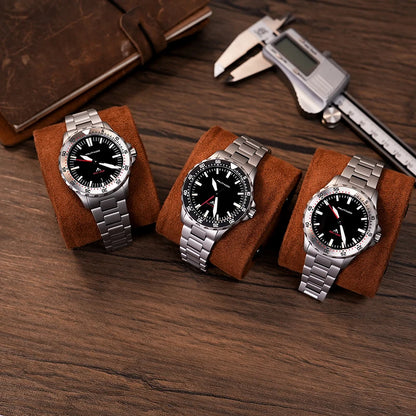 Militado ML16 Kvarca Horloĝo VH31 Movado 39mm Vintage Horloĝoj Safira Kristalo 20Bar Akvorezista Lumplena Luksa Vira Horloĝo