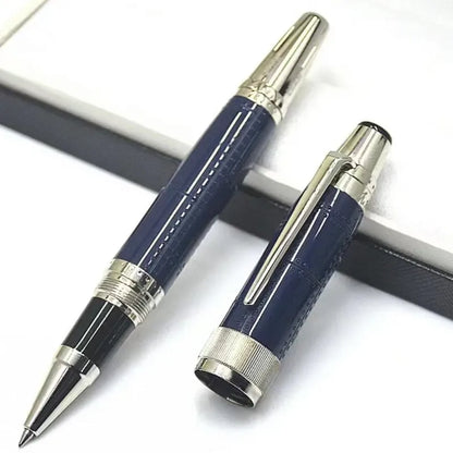 Hot John Kennedy JFK Carbon Fiber MB Gifts Fountain Pens Rollerball Ballpoint Pen Dark Blue Writing Stationery Gifts Fountain