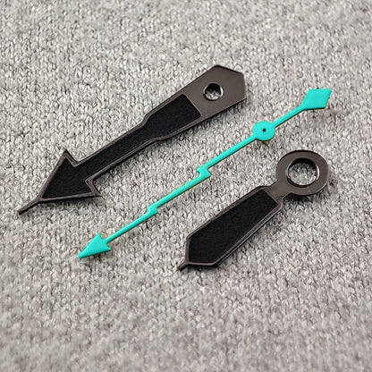 Modifita horloĝa akcesoraĵo NH35 Montriloj nigra horloĝa pinglo malforta verda brilo fulmo sekundmontrilo taŭga por NH35/NH36/4R/7S movado