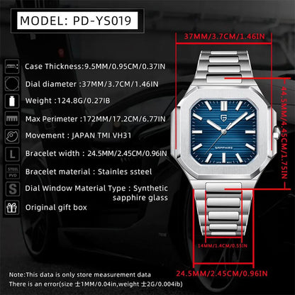 PAGANI DESIGN Men's Watch Luxury Fashion Sapphire Glass Quartz Watch for Men Stainless Steel Sports Waterproof Men Watches 2025