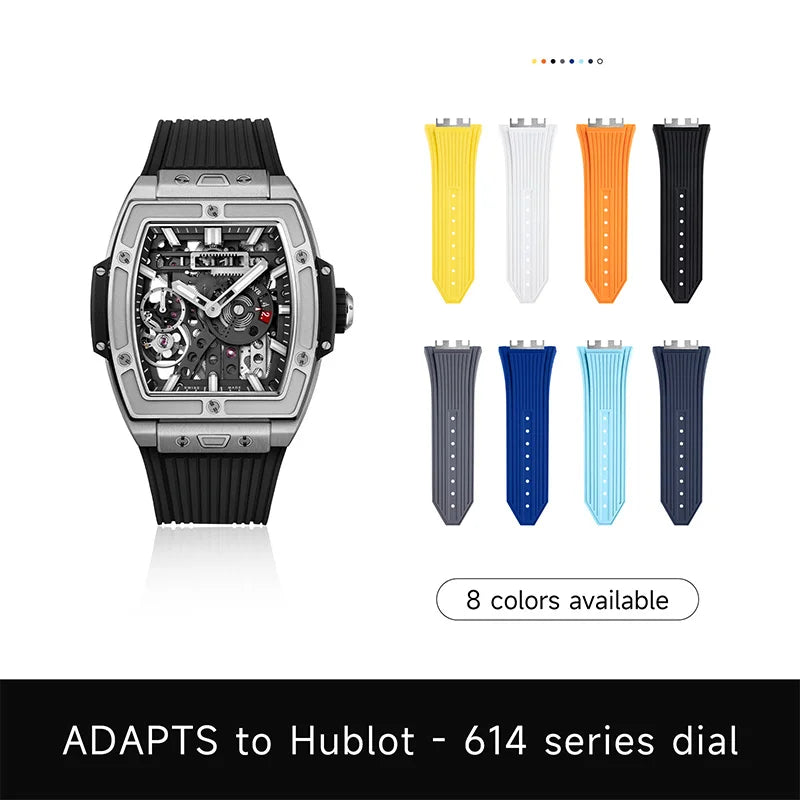Quick Release Watchband For Hublot Strap 614 642 441 Men Watch Bracelet Stainless Steel Clasp Fluoro FKM Rubber Watchband
