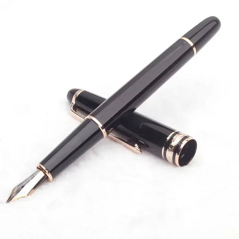 Monte Meisterstuck Collection Black Resin Ballpoint MB Rollerball Pens Platinum Coated Inlay Series Number 163 Pen