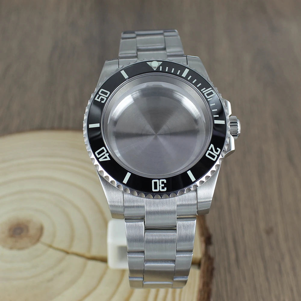 40mm NH35 Watch Case bands Sapphire for Seiko NH35 NH36 8215 2824 PT5000 Oyster Bracelet Sliding Lock Watch Bracelet Repair Part