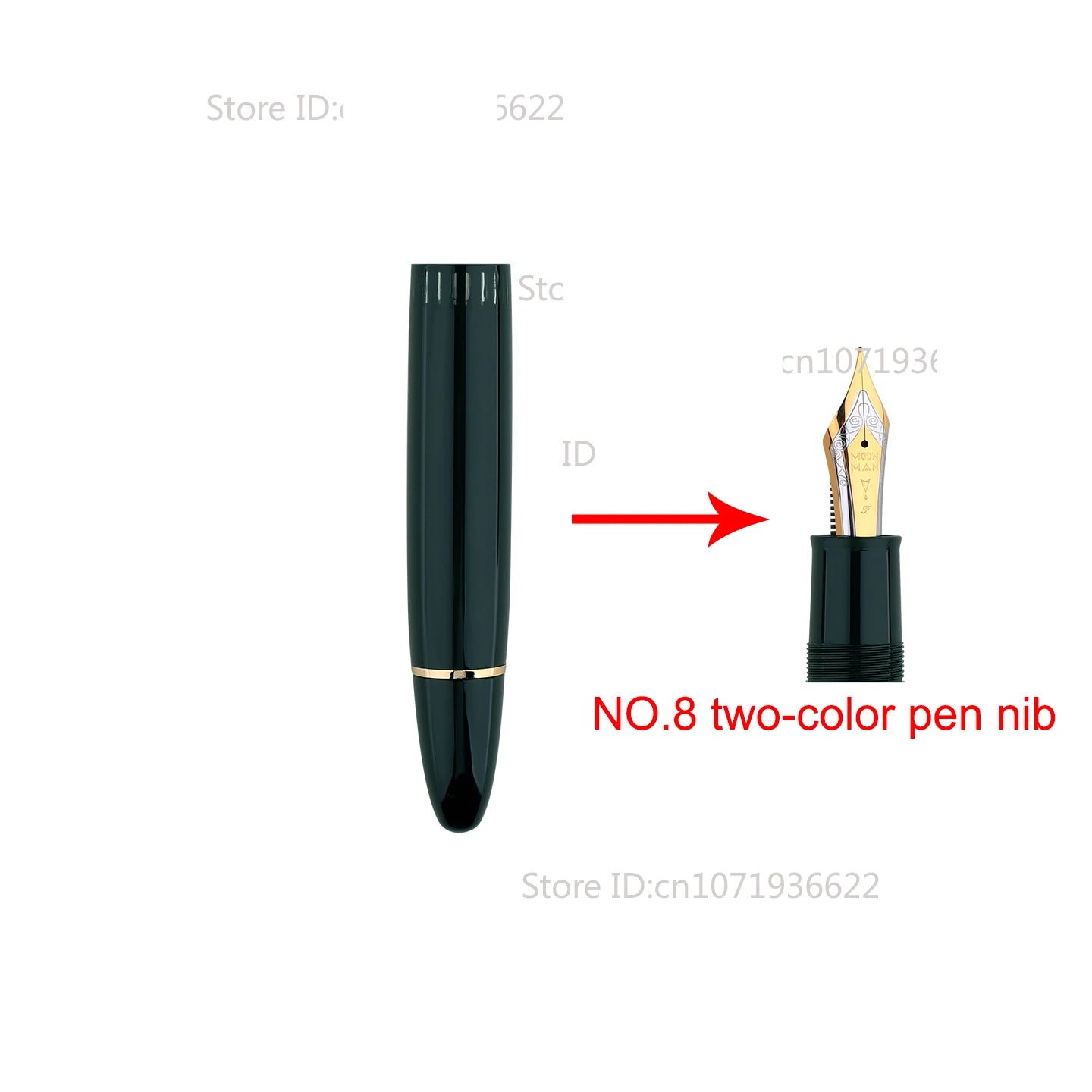 NO.8 Sun Nib MAJOHN P141 Oversized Piston Fountain Pen #8 F Nib Large Ink Capacity Black Resin Gold Silver Trim Luxury Gift Pens