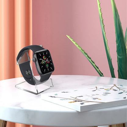 Akrilaj Horloĝaj Montrstandoj Klara Horloĝa Tenilo Organizilo Juvela Horloĝa Rako Unuopa Horloĝa Montrtenilo Montrofenestro