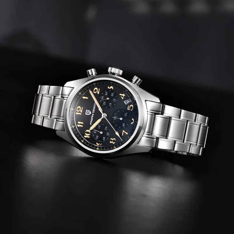 PAGANI DESIGN 2025 New Men's Quartz Watch VK63 38mm Sapphire Glass AR Coating Stainless Steel Waterproof 100m Reloj Hombre