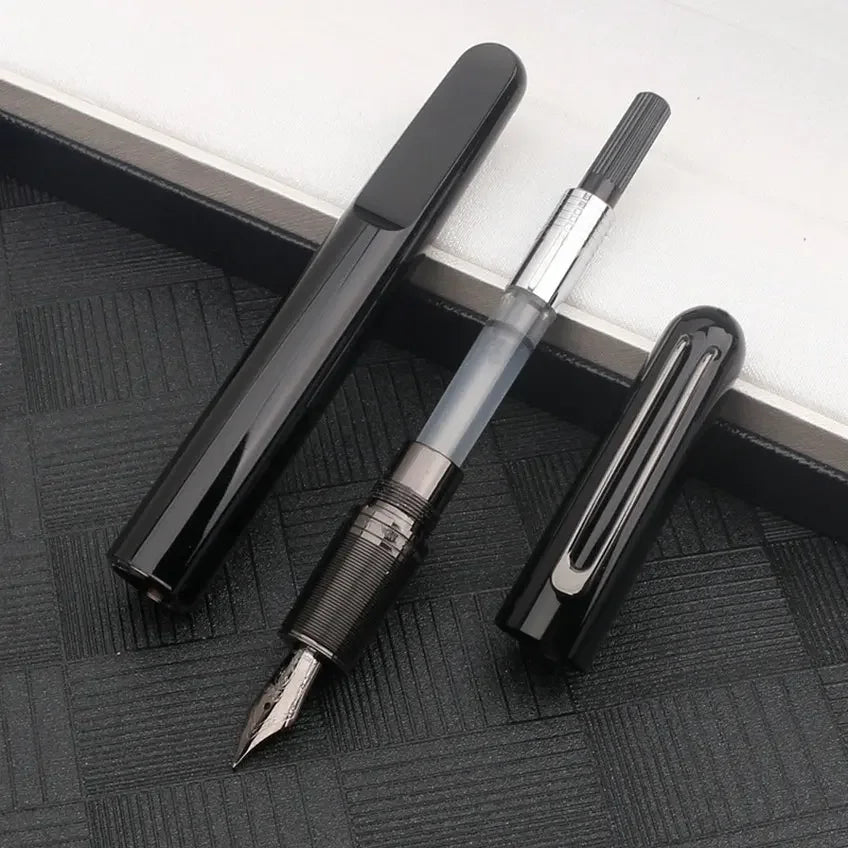 Ultra Black M Collection Rollerball Signnature Pens Best Resin Fountain Pen with Magnetic Cap Cute Stationery
