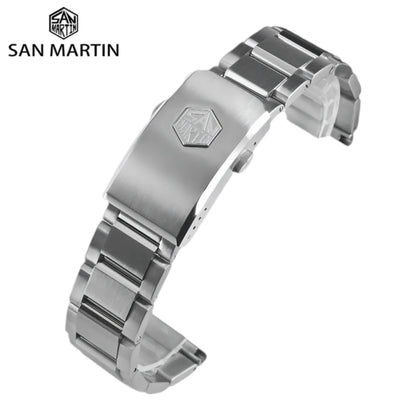 San Martin 316L Stainless Steel Straps Luxury Watchband 20mm 22mm Waterproof Watch Bracelet Universal Straight End Links BD0007