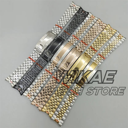 20mm New Curved End Link Watch Band Sterile Solid Stainless Steel twotone Men's Watch Bracelet Glide Clasp Fit 36mm40mm41mm Case