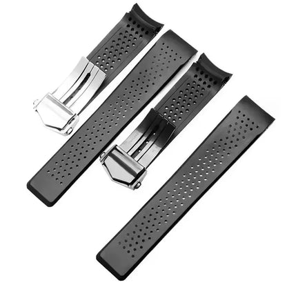 Watch Bracelet For TAG HEUER GRAND CARRERA AQUARACER Soft Silicone Wristband 22mm 24mm Men's Watch Strap Rubber Watch Band Chain