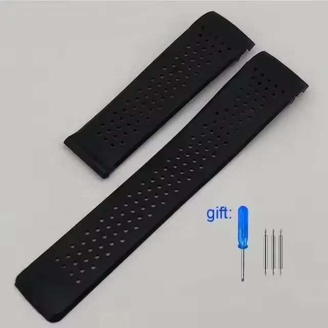 Watch Bracelet For TAG HEUER GRAND CARRERA AQUARACER Soft Silicone Wristband 22mm 24mm Men's Watch Strap Rubber Watch Band Chain