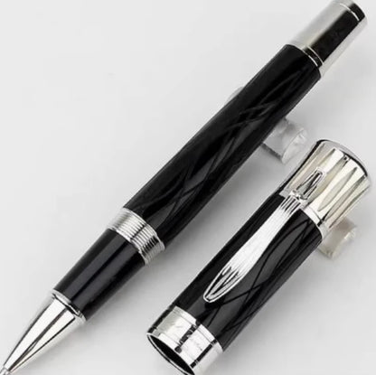 Hot John Kennedy JFK Carbon Fiber MB Gifts Fountain Pens Rollerball Ballpoint Pen Dark Blue Writing Stationery Gifts Fountain