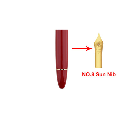 NO.8 Sun Nib MAJOHN P141 Oversized Piston Fountain Pen #8 F Nib Large Ink Capacity Black Resin Gold Silver Trim Luxury Gift Pens