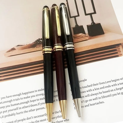Monte Meisterstuck Collection Black 163 Pen Resin Ballpoint MB Rollerball Pens Platinum Coated Inlay Series Number Blance