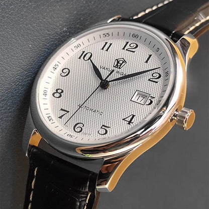 Men's Automatic Watch, Business Haiou ST2130 Caliber, Burnt Blue Ultra-Thin Hands with Date Display